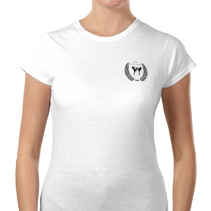 T shirt femme blanc logo devant
